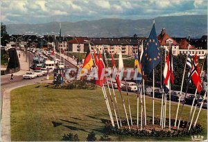 Modern Postcard Strasbourg (Bas Rhin) The Europe Bridge over the Rhine