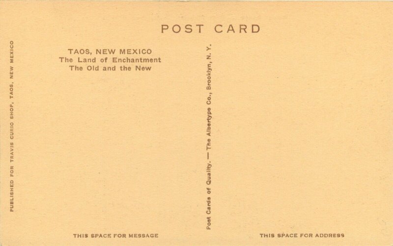 c1910 Taos New Mexico Pueblo, Street Scene  Vintage Postcard