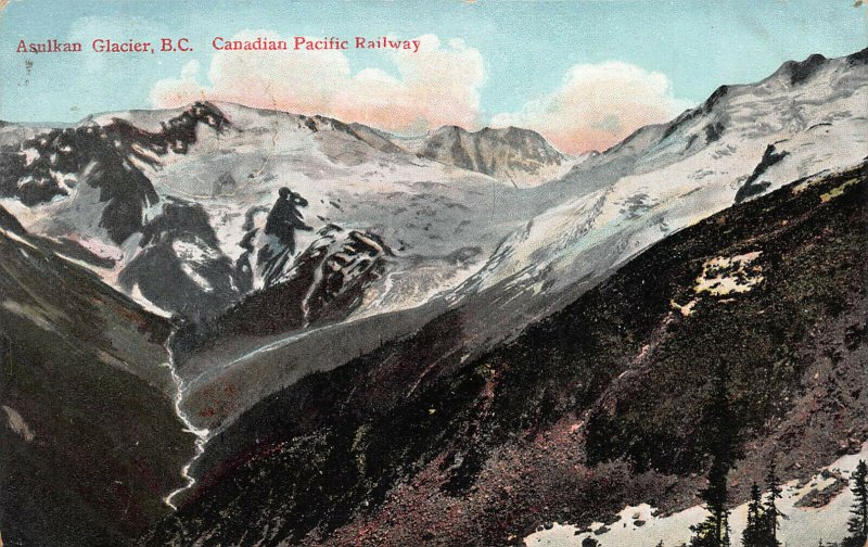 Asulkan Glacier, British Columbia, Canada, Early Postcard, Used in 1907