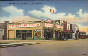 Juarez Mexico Market Street View Linen Postcard