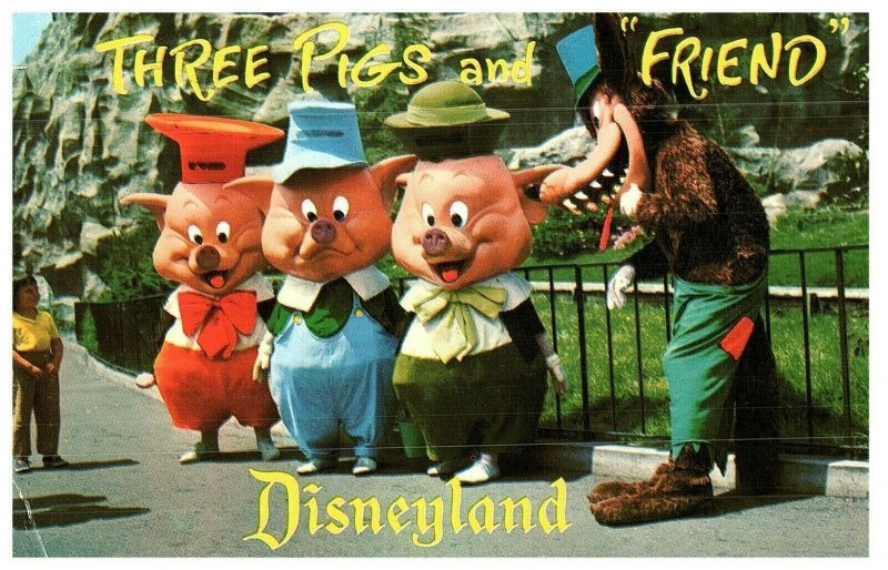 Disneyland Magic Kingdom Three Little Pigs & Friend Shipped 1967-