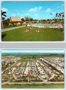 2 Postcards FT. MYERS BEACH, Florida FL ~ KOA CAMPGROUNDS 1976 Roadside