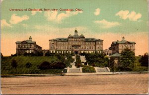 Postcard Front View of the University of Cincinnati in Cincinnati, Ohio