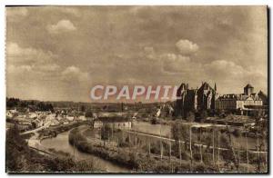 Old Postcard L & # 39Abbaye Saint Pierre De Solesmes and La Vallee De La Sarthe