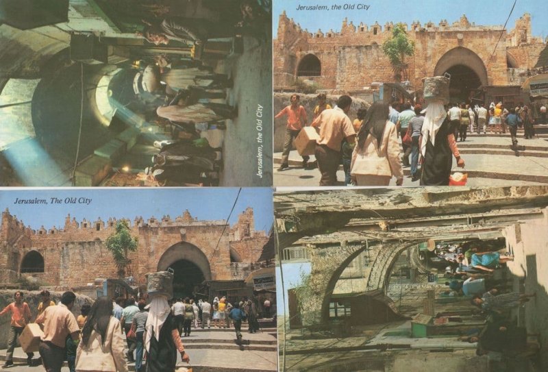 Crowds at The Old City Jerusalem Israel 4x Postcard s