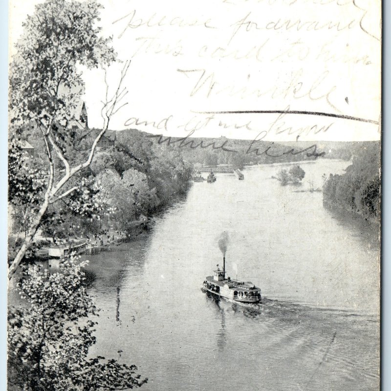 c1910s Minneapolis MN Minnehaha Creek Soldier Home Mississippi PC Steamboat A274