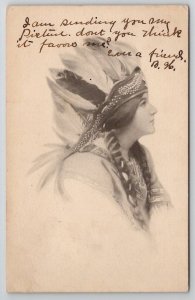 Indian Maiden Schlesinger Portrait Postcard T29