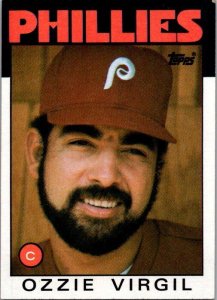 1986 Topps Baseball Card Ozzie Virgil Philadelphia Phillies sk10720