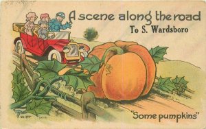 Auto Farm Agriculture Exaggeration Comic Humor C-1910 Postcard 7555