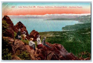 View Of Overland Route Southern Pacific Lake Tahoe From Mt. Watson CA Postcard