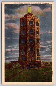 Duluth Minnesota~Enger Memorial Tower~Vintage Linen Postcard