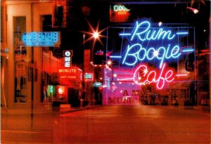 Memphis, TN Tennessee  RUM BOOGIE CAFE~BEALE STREET SCENE~Night  4X6  Postcard