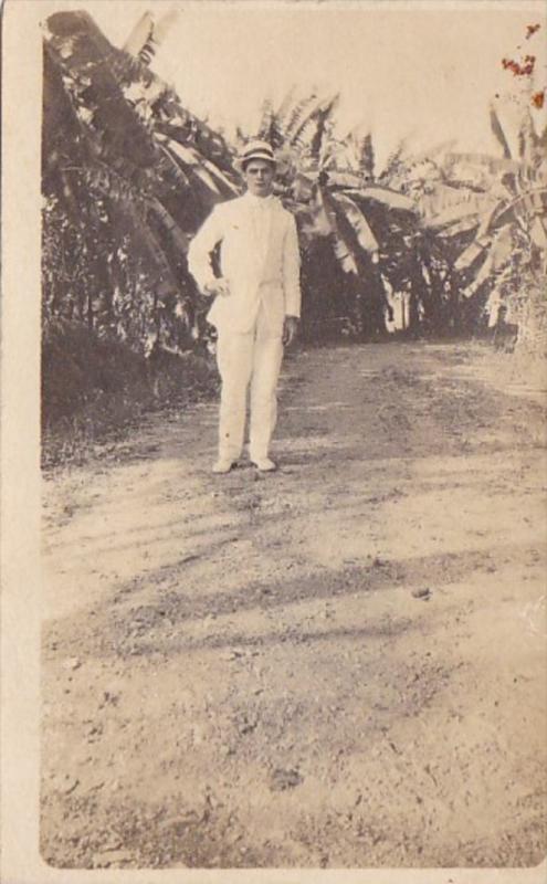 Panama Man Posing In Banana Plantation Photo