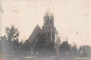 Wayne Nebraska First ME Church Real Photo Antique Postcard J41132