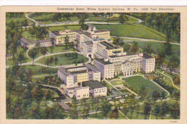 West Virginia White Sulphur Springs The Greenbrier Hotel Aerial View Curteich