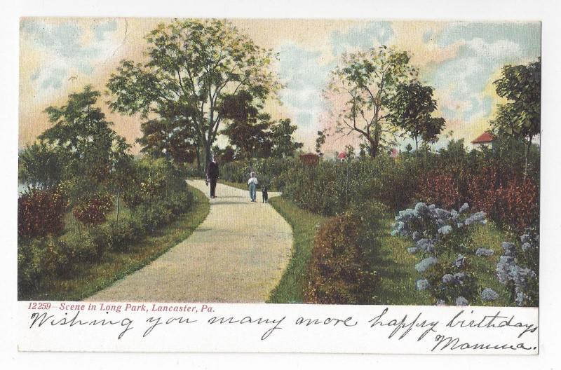 Lancaster PA Long Park View Souvenir Post Card Co Vintage UND Postcard