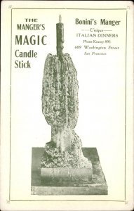 San Francisco CA Bonini's Restaurant Magic Candle c1900-20s Vintage Postcard