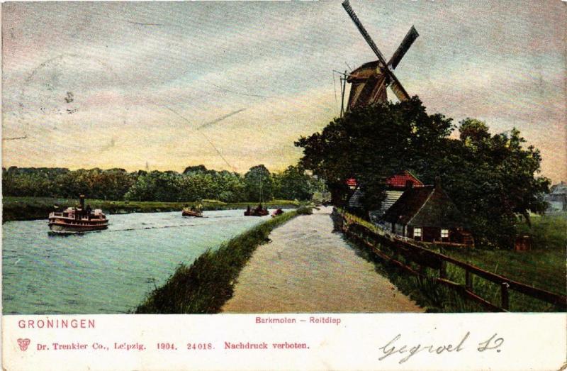 CPA AK GRONINGEN Barkmolen Reitdiep NETHERLANDS (604232)