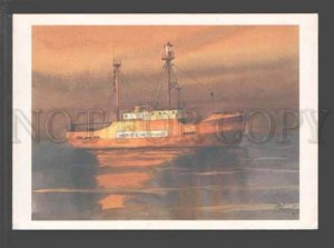 097137 USSR Irbenskiy Floating lighthouse Old colorful PC