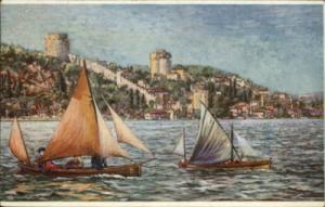 CONSTANTINOPLE TURKEY Roubeli Hissar Harbor View c1910 Po...