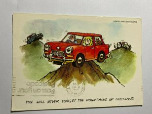 POSTED 1986 HUMOROUS POSTCARD - THE MOUNTAINS OF SCOTLAND    (KK804) 