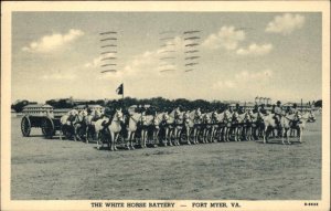 Fort Myer Virginia VA White Horse Battery Vintage Postcard