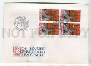 446001 Liechtenstein 1984 year FDC people and professions block of four stamps