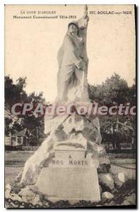 Postcard Old La Cote D'Argent Commemorative Monument Soulac sur Mer