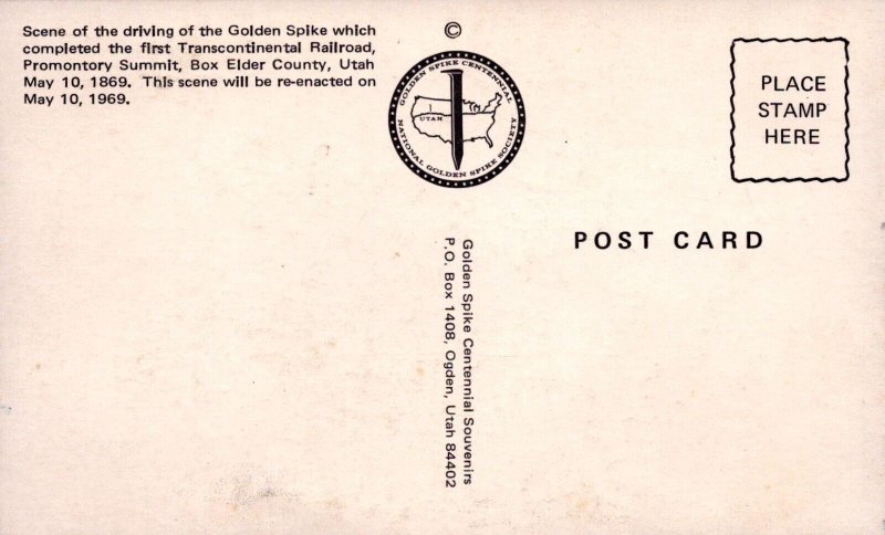 Driving The Golden Spike Railroad Postcard - Elder County - Utah