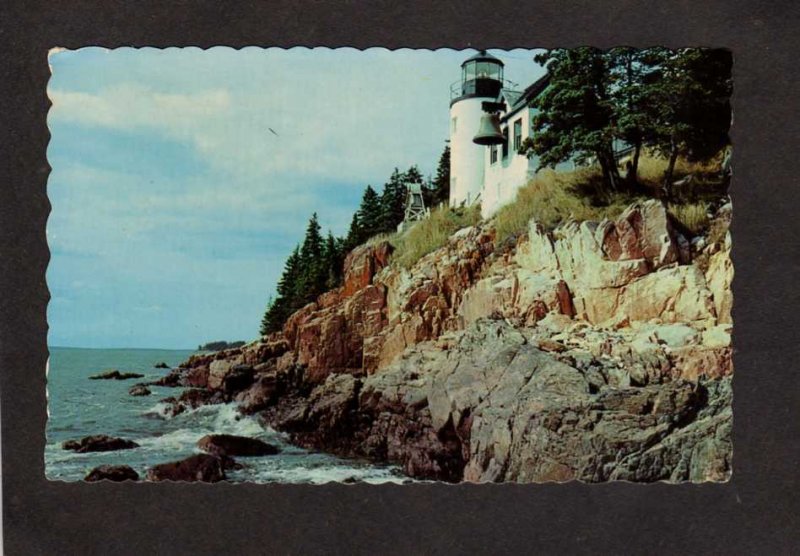 ME Bass Harbor Light House Lighthouse McKinley Maine Mt Desert Island Postcard