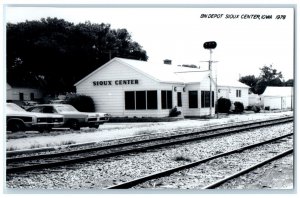 1978 BN Depot Sioux Center Iowa Railroad Train Depot Station RPPC Photo Postcard