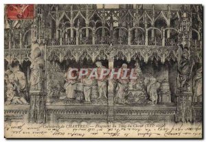 Old Postcard Cathedral Chartres Fragment From Around The Choir