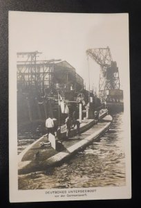 Mint 1906 Germany Postcard Early U Boat RPPC Navy Ship