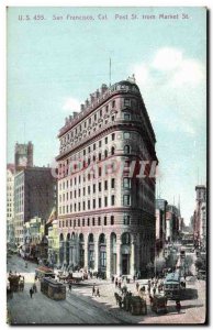 Postcard Old San Francisco California Post Market Street