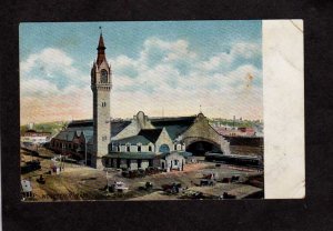 MA Union Railroad Train Station Depot Worcester Mass Massachusetts Postcard UDB