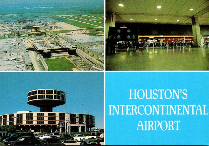 Texas Houston Intercontinental Airport Aerial View Marriott Hotel & Inside Te...