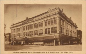 Brainerd Minnesota Hotel European Artvue occupation roadside Postcard 34-9742