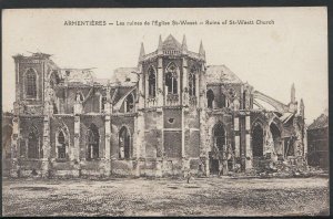 France Postcard - Armentieres - Les Ruines De L'Eglise St-Wasst    A5597