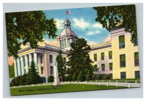 Vintage 1954 Postcard Flag Over State Capitol Building Tallahassee Florida