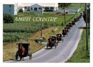 PA - Amish Country. Amish Funeral Procession  (continental size)