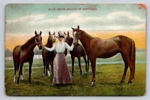 1908  Blue Grass Belles Horse of Kentucky   Postcard