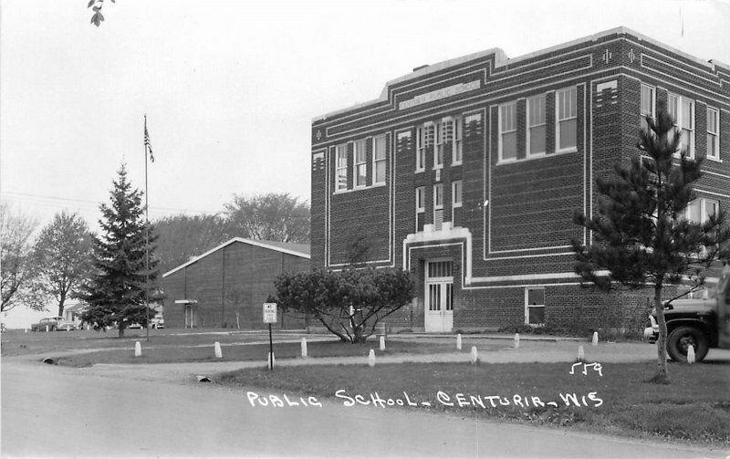 Auto Centuria Wisconsin Public School 1950s RPPC Photo Postcard Pearson 215