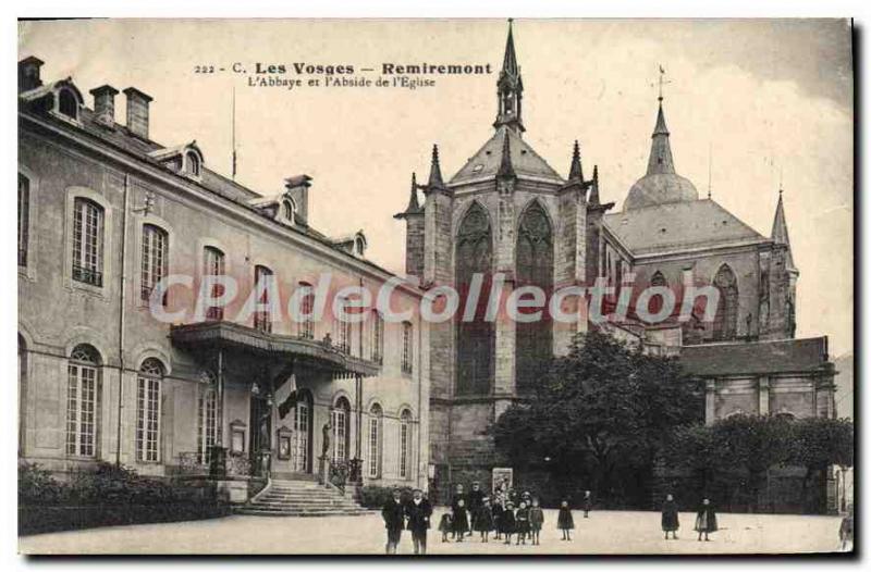 Postcard Old Vosges Remiremont LAbbaye and apse of the Church