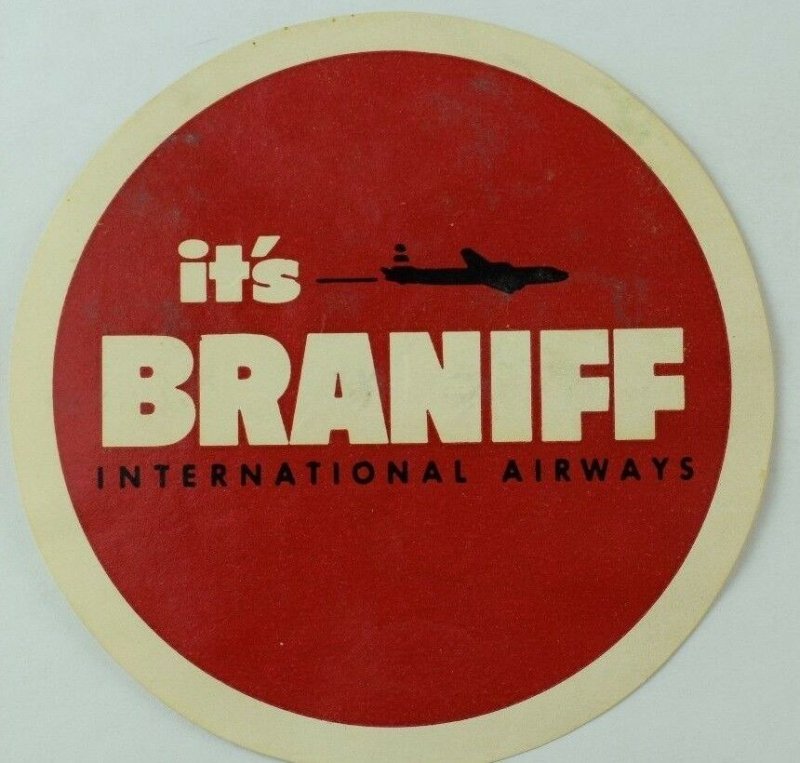 1940's-50's Braniff International Airways Luggage Label Original E18