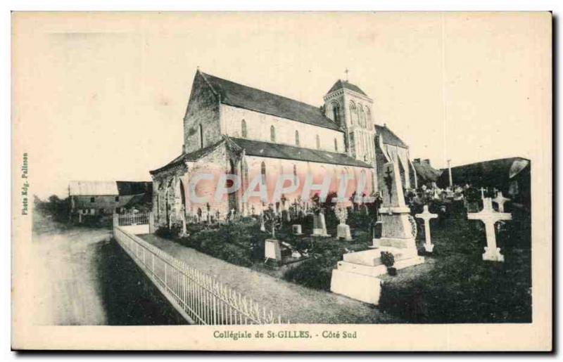 Old Postcard Collegiate St. Gilles Cote Sud