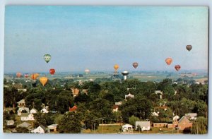 Indianola Iowa IA Postcard Hot Air Balloons National Races Simpson College c1960