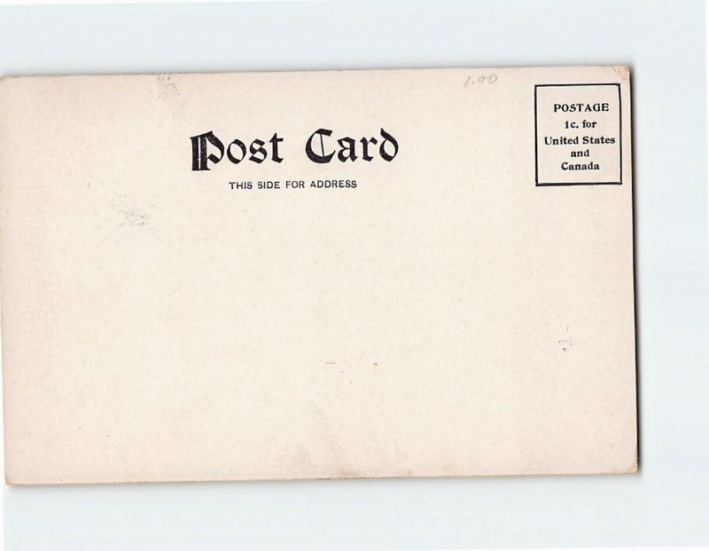 Postcard Greeting Card with Poem and Waiting Men Cartoon Art Print