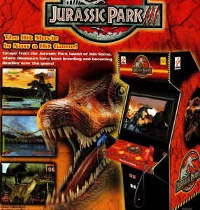 Jurassic Park 3 Arcade Flyer Original 2001 Video Game Promo Dinosaurs Sci-Fi Art