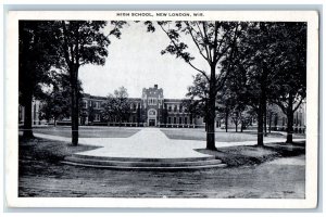 New London Wisconsin Postcard High school Exterior Building 1940 Vintage Antique