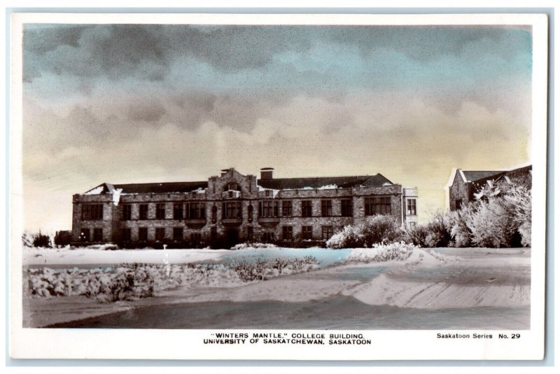 c1930's Winters Mantle Saskatoon Canada RPPC Photo Handcoloured Postcard